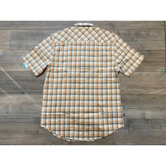 Kimes Ranch Go Round Plaid Mens M Short Sleeve Cool Max Plaid Button Up Shirt - Picture 5 of 9